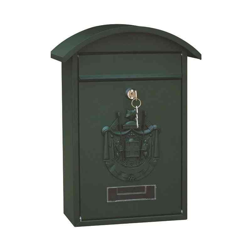 Lockable, Wall Mounted Iron Post Box With Key