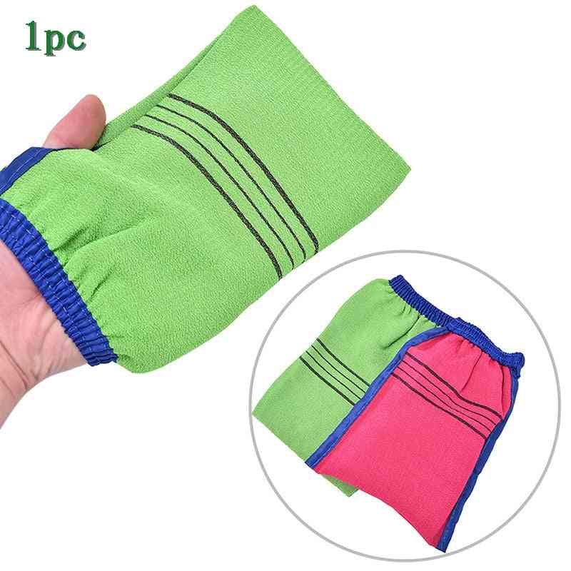 Two Sided Shower Spa Exfoliator - Bath Glove For Body Cleaning Scrubbing - Dead Skin Removal Magic Peeling