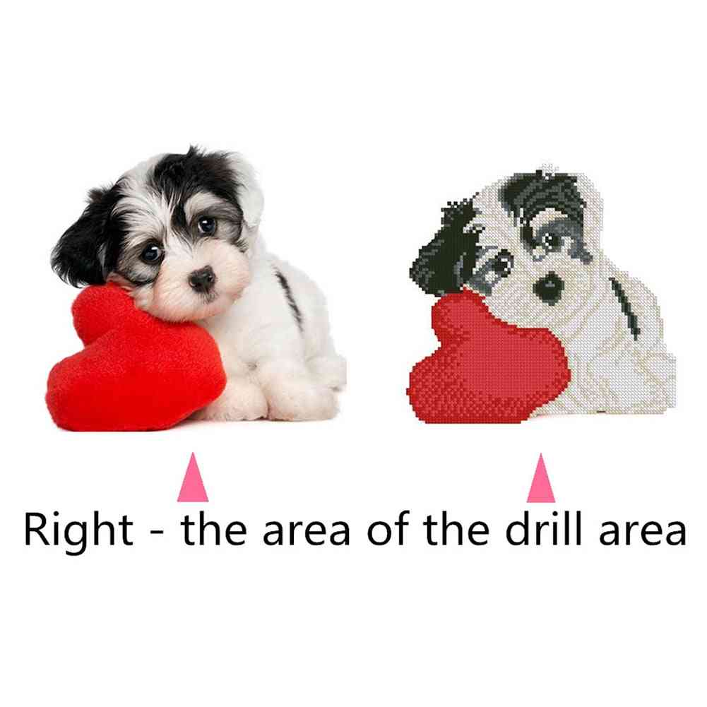 Love Dog Design Full Round Drill Handmade 5d Diy Home Wall Decoration Painting Embroidery Cross Stitch Arts Craft Kit