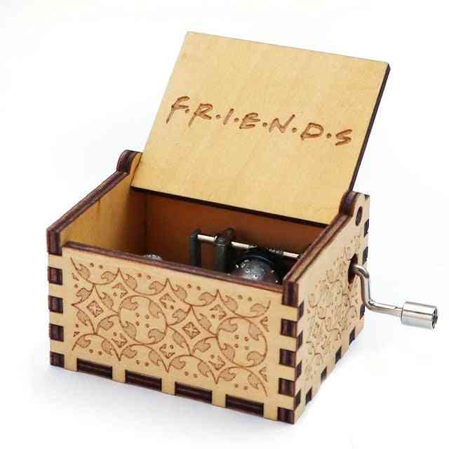 F.r.i.e.n.d.s Engraved Hand Crank Wooden Music Box