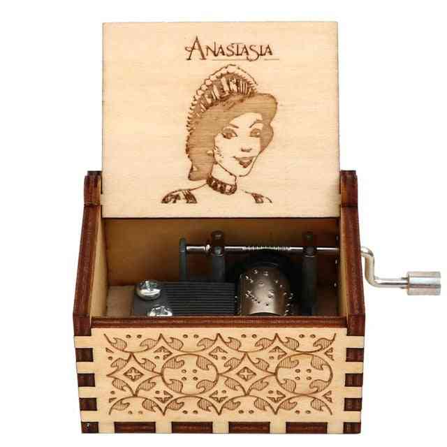Anastasia jednom u prosincu- drvena, ručna koljenasta glazbena kutija
