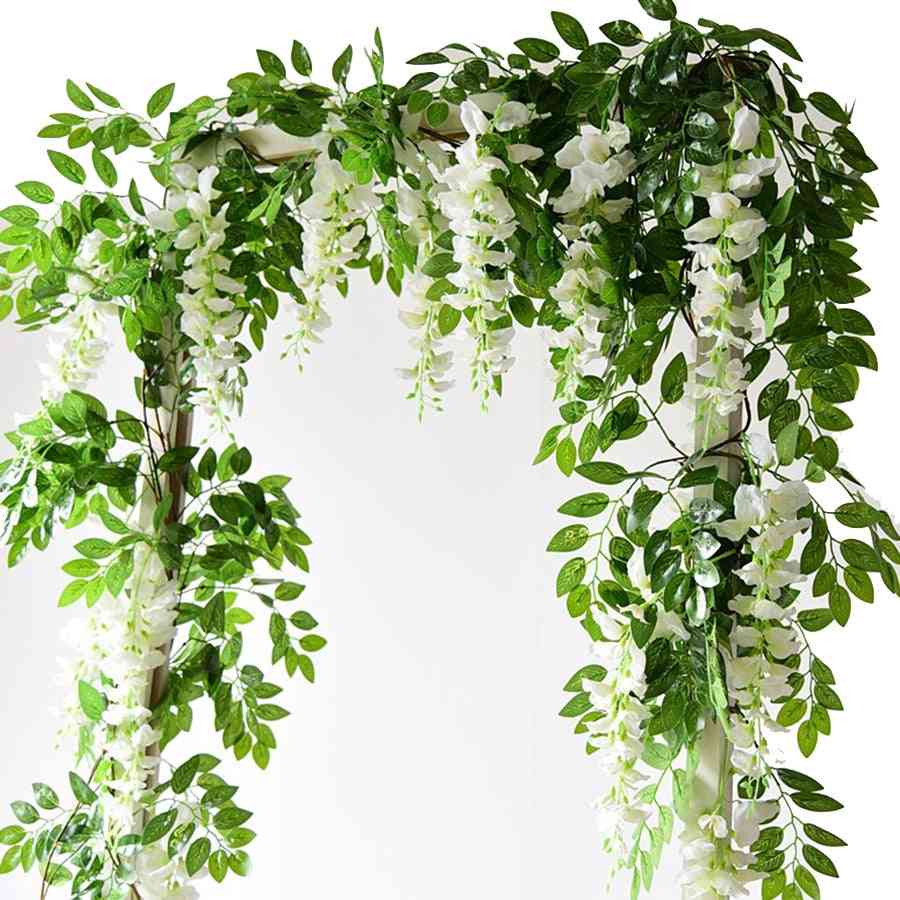 Umělá vistárie květiny-věnec pro svatbu a dekorace