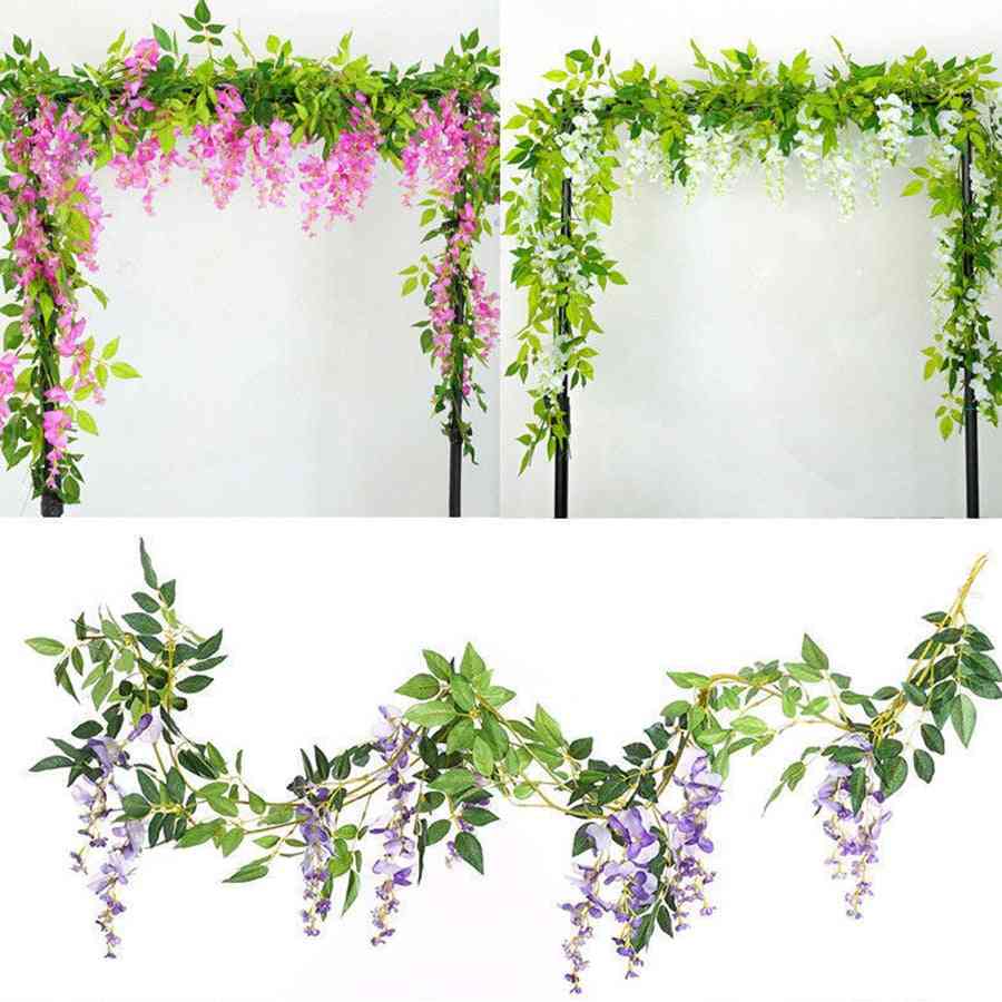 Mesterséges wisteria virágok-koszorú esküvőre és dekorációra