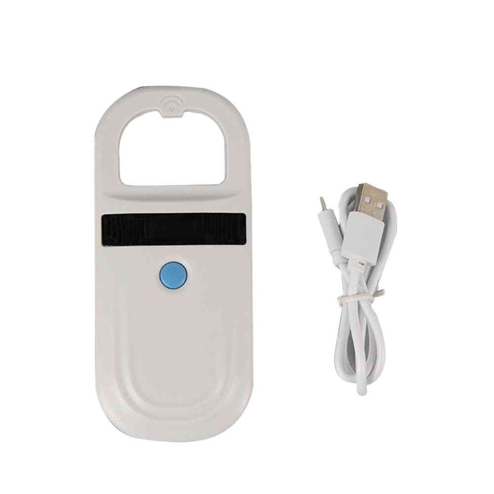 Lecteur de puce animal portable oled display id décodeur de micropuce rechargeable scanner portable pour animaux de compagnie de cheval 134.2khz fdx b usb tag