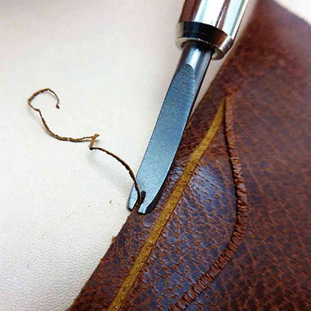 5 em 1 kit de prensagem de borda artesanal de couro profissional - costura ajustável e ferramenta de costura de couro vincado groover