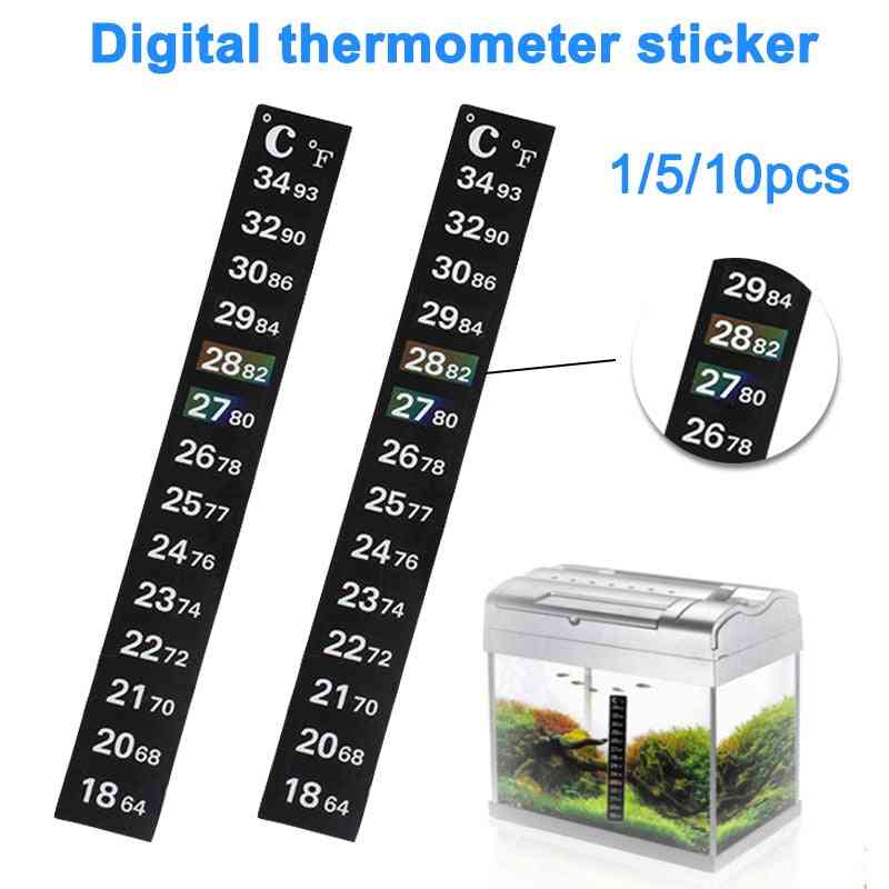 Akwarium termometr do akwarium pasek temperatury przyklejony na wyświetlaczu stopni Celsjusza Fahrenheita - 1 szt