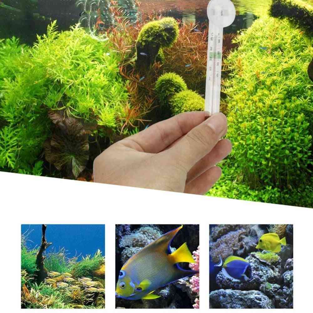 Mini Fish Tank Aquarium Thermometer, Fish Tank Water Temperature With Sucker Fish Tank Temperature Temp Measurement Control