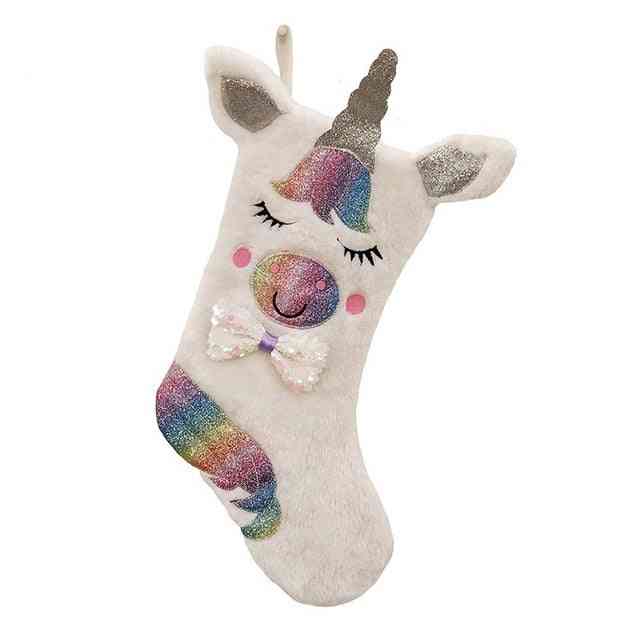 моден сладък дизайн светеща коледна висулка висящи чорапи - чанта за чорапи от коледна елха