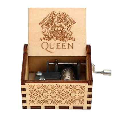 Queen Music Box - Bohemian Rhapsody houten gegraveerde handslinger muziekdoos voor koningin fan
