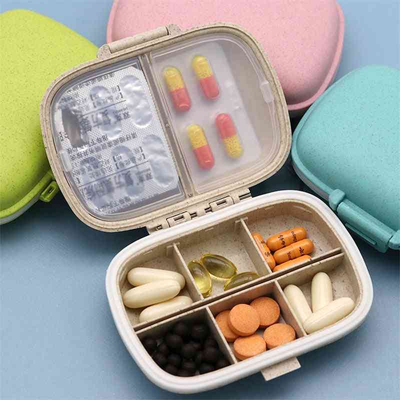 Grids Organizer Container For Tablets, Travel Pill Ox With Seal Ring For Medicines