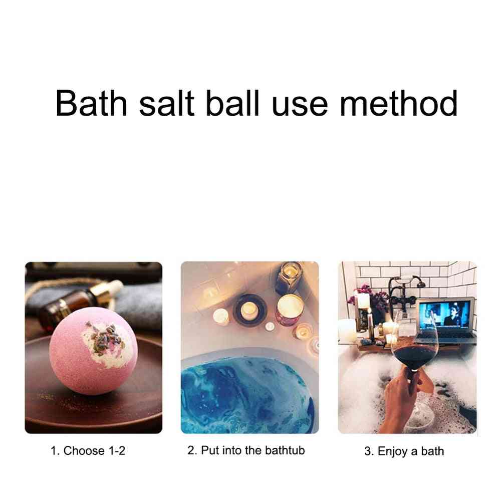 Hidratante de aceite esencial - ducha de burbujas de jabón de sal de baño, bola de bombas para spa limpiador corporal