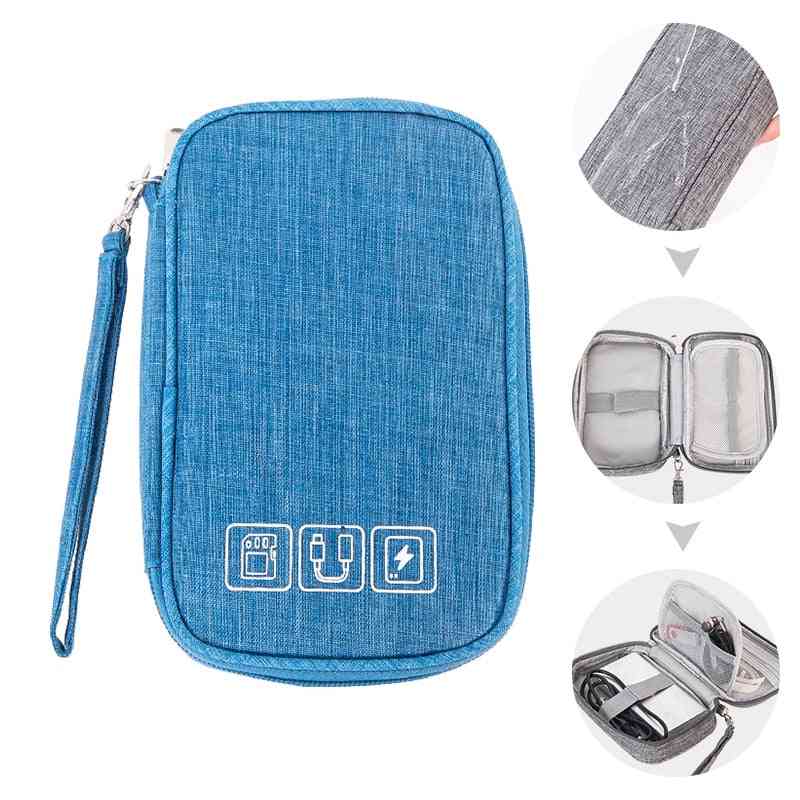 Portable Electronic, Wires, Charger, Digital Usb Gadget Cable Storage Zipper Bag Organizer
