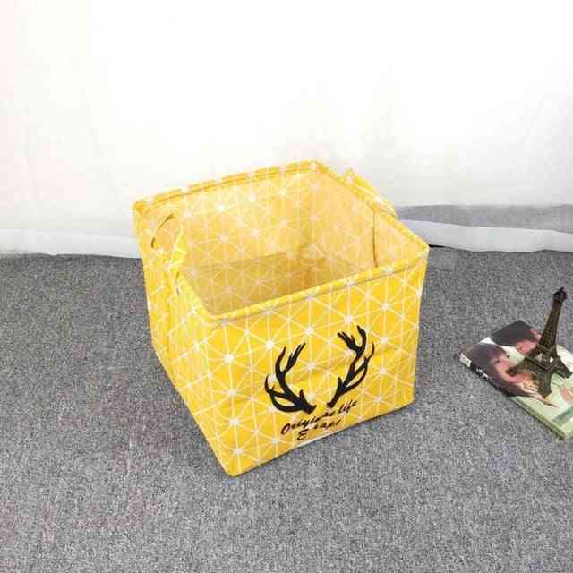 Cube Folding Laundry Basket Toy, Book Storage Basket, Sundries Clothes Organizer Storage Box