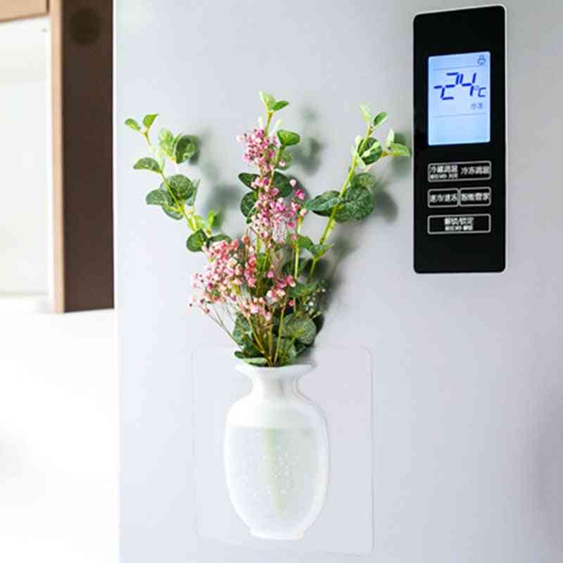 Silicone Handmade Sticky Wall Magic Plant Vases, Soft Bottle For Home Decor