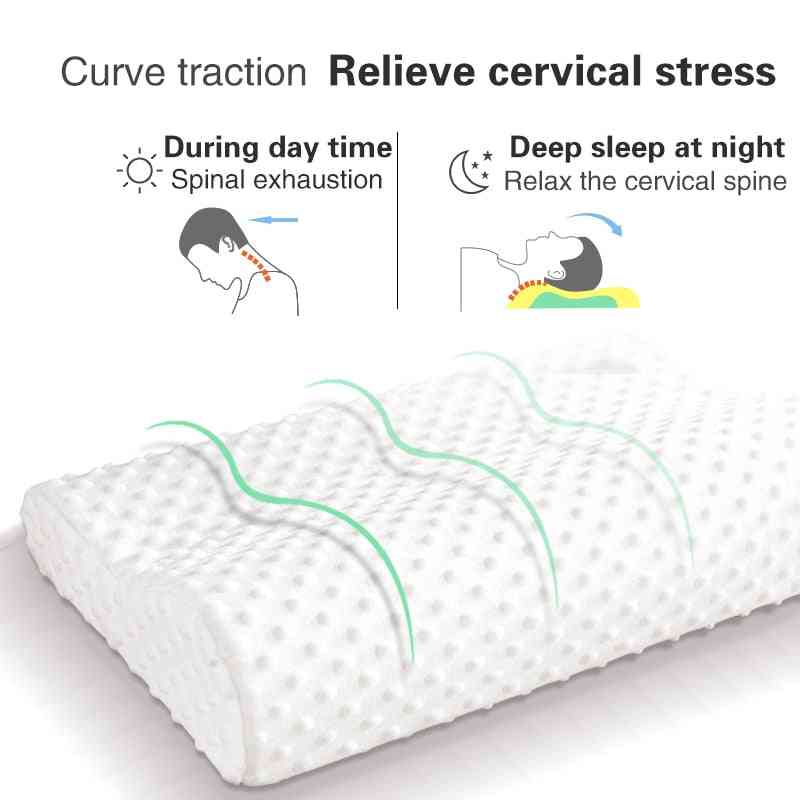 Memory Foam Orthopedic Pillow To Sleep, Latex Neck Fiber Slow Rebound Soft Massager