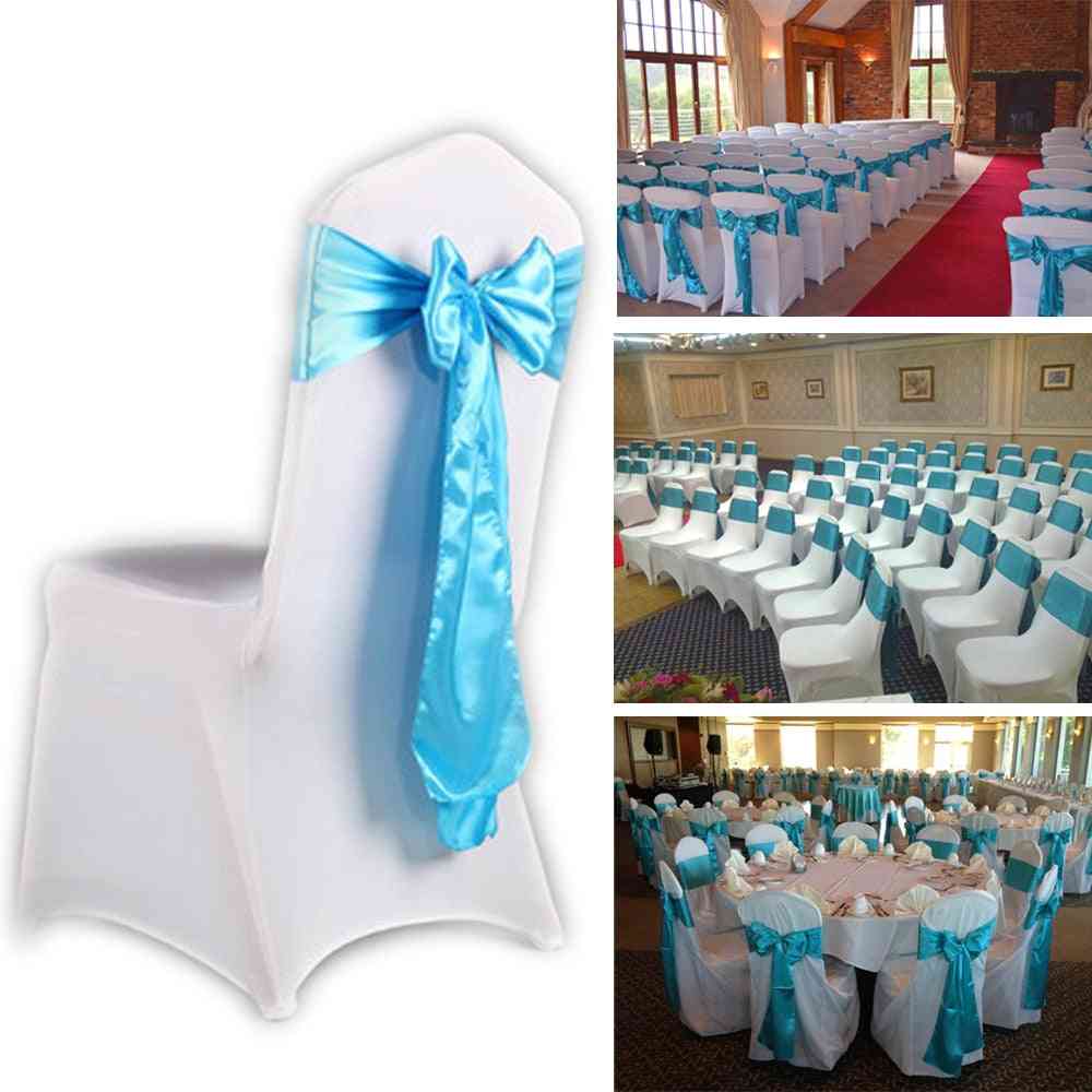 Satin Fabric, Knot Sashes For Wedding, Party, Banquet, Event Celebration Chair Decorations