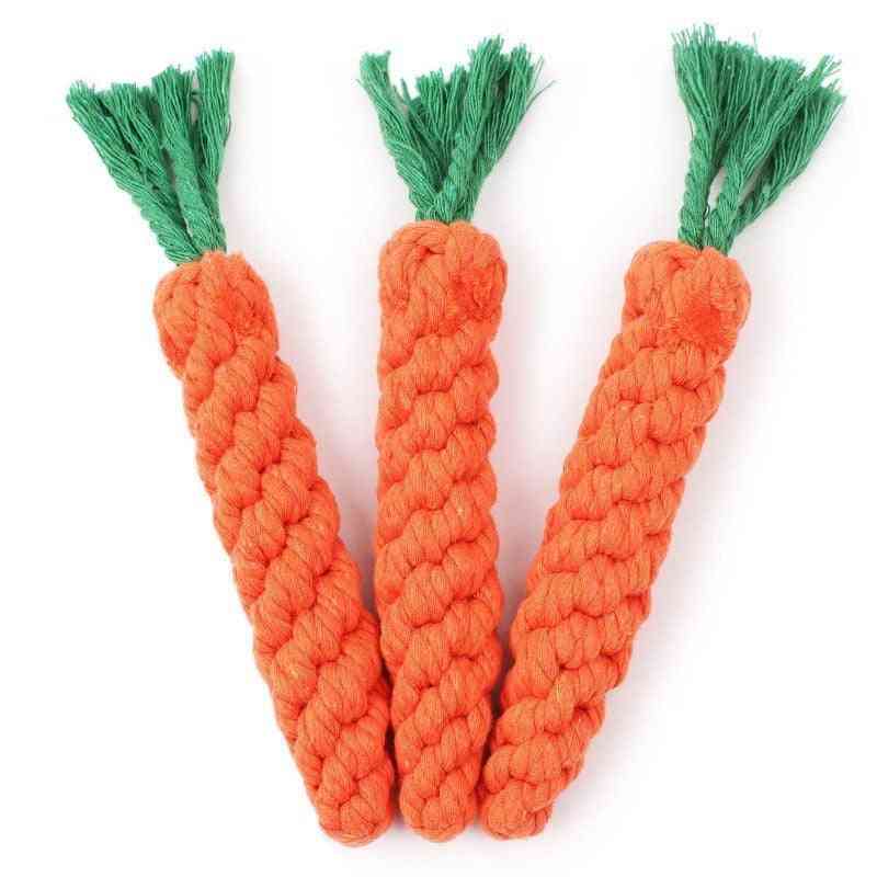 Pet Dog Toy Carrot Shape Rope Puppy Chew - Teeth Cleaning Outdoor Fun Training