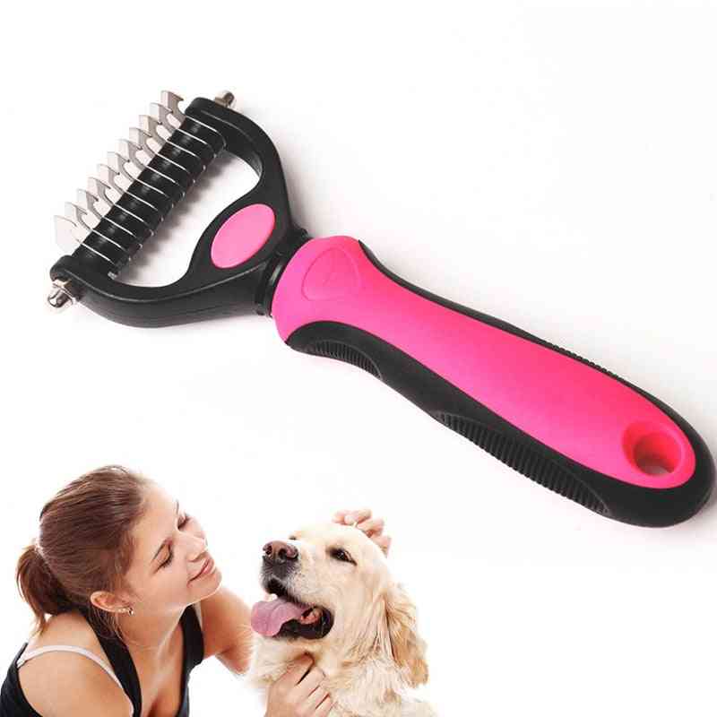 One/double Side Hair Removal Comb For Dogs Cat Detangler Fur Trimming Brush Grooming Tool