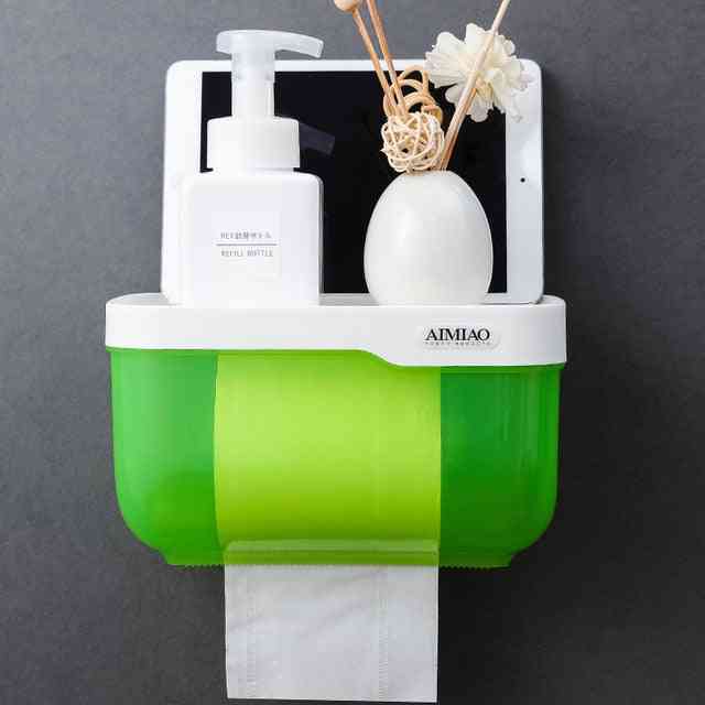 Porta carta igienica igienica impermeabile a 360 ° da parete dal design trasparente - distributore di carta con scatola di fazzoletti portatile