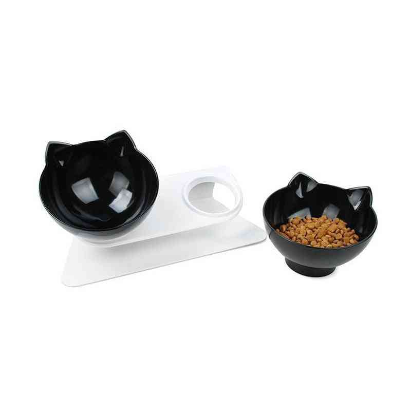Kaksinkertaiset kulhot korotetulla jalustalla kissojen / koirien ruokakupille