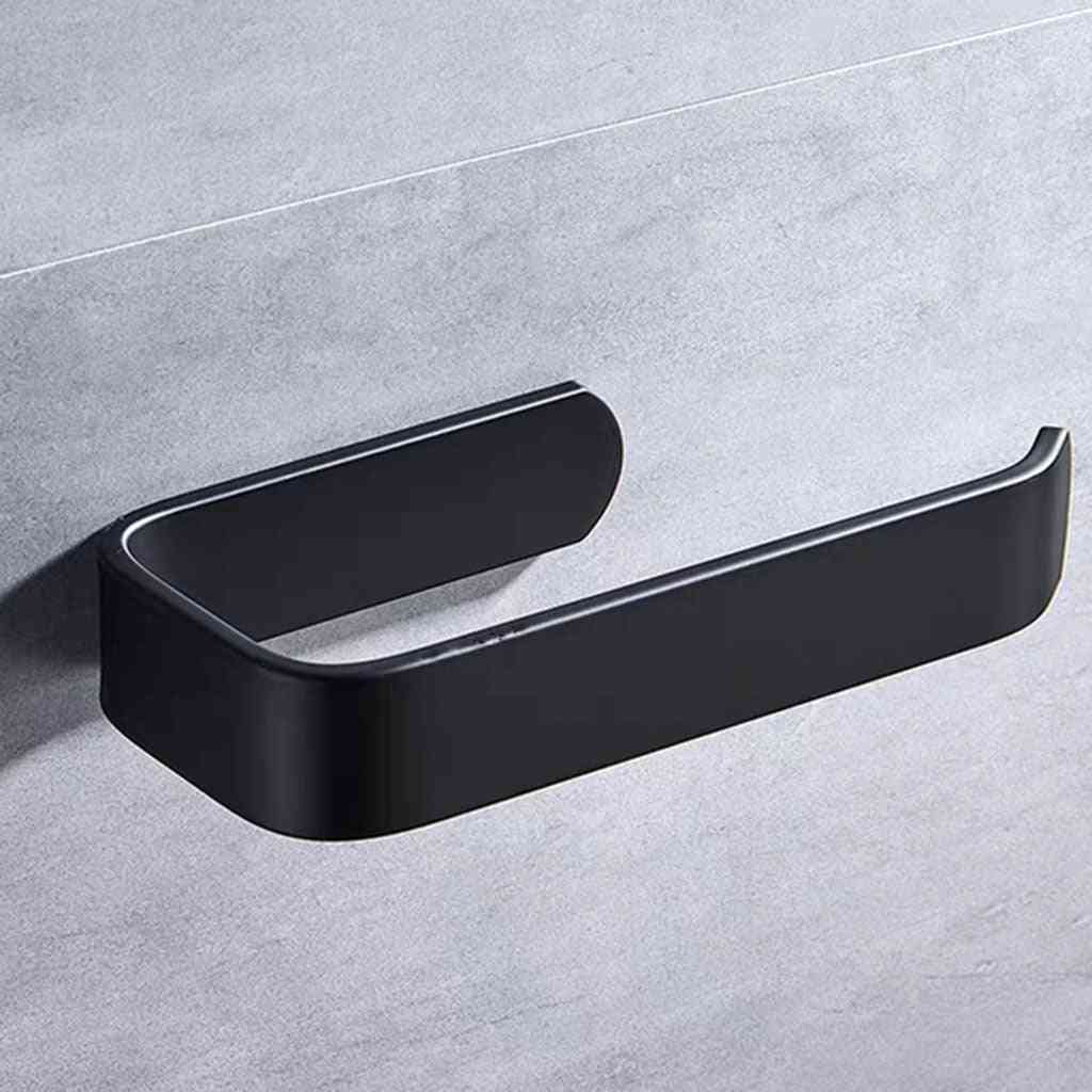 олекотен акрилен държач за тоалетна хартия / черна закачалка - монтиран на стената кухненски шкаф за багажник за баня