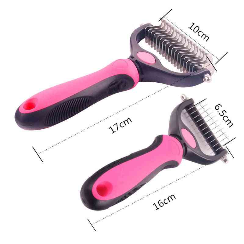 Pet Fur Knot Cutter Dog Grooming Shedding Tools Pet Cat Hair Removal Comb Brush Double Sided Pet Products