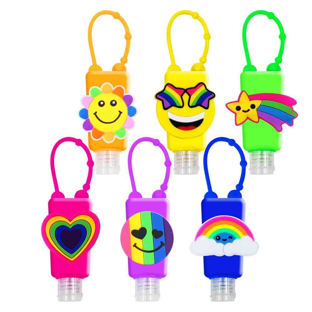 Cute, Colourful Fruit Design, Silicone Mini Hand Sanitizer Holder With Empty Bottles