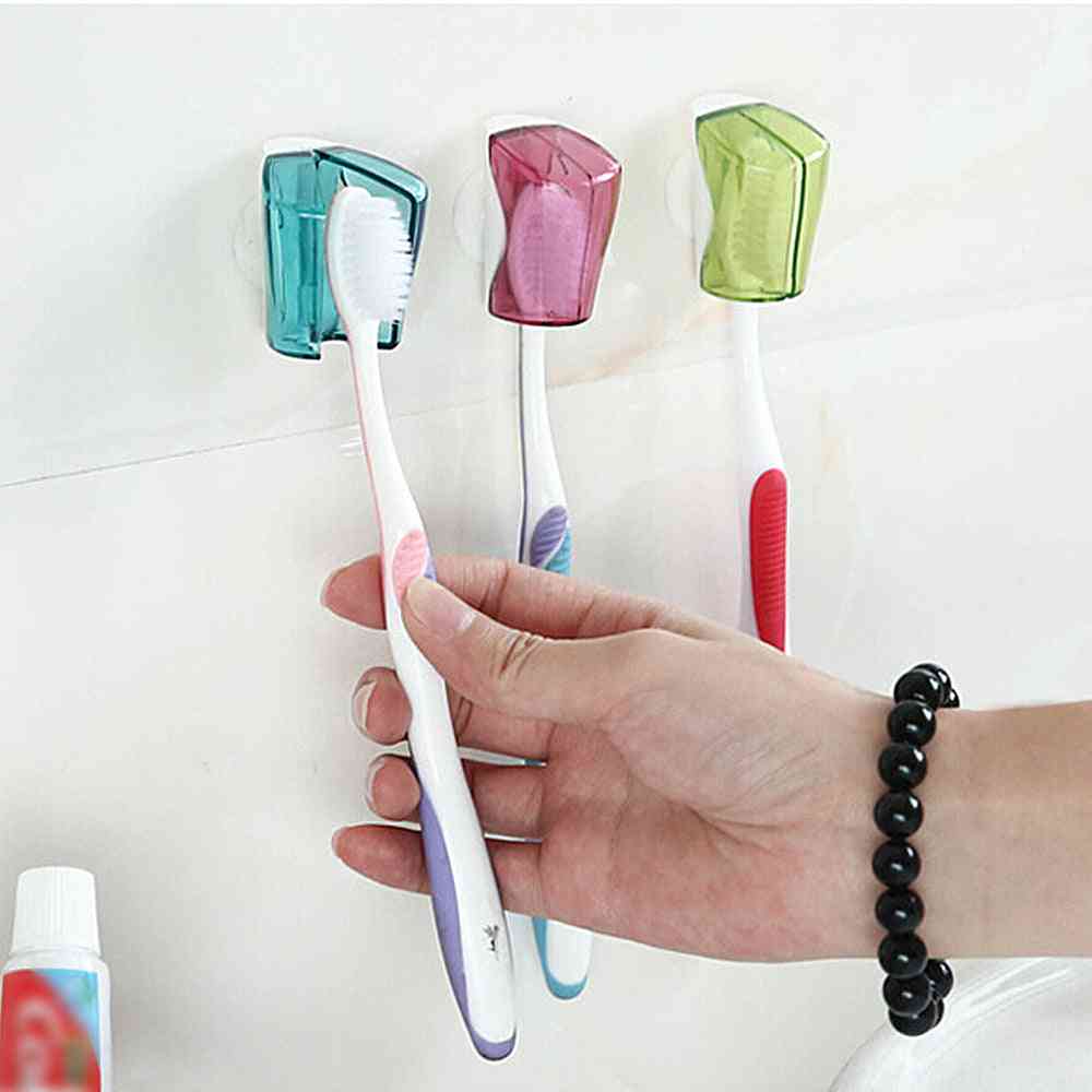 Suction Cup Toothbrush Holder 3pcs - Toothbrush Cover Storage Wall Mount Rack