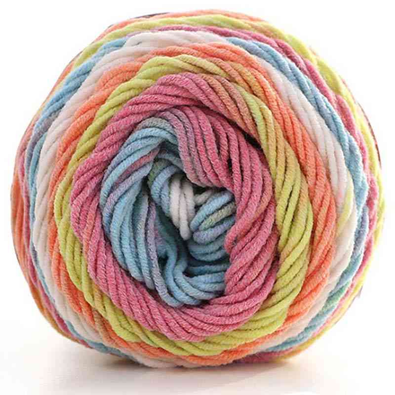 Naravna mehka svilena mlečna bombažna debela preja pletenje volnene kvačkanje sukanci - naredi sam šali / pulover pletene volnene niti