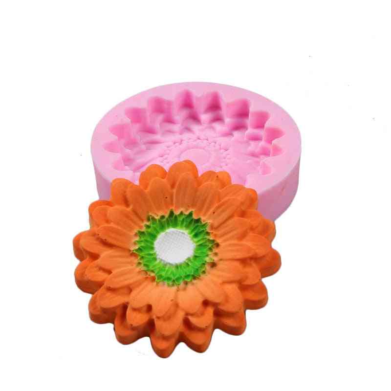 3d Silicone Sunflower, Rose Flowers Cake Border Decoration Mold