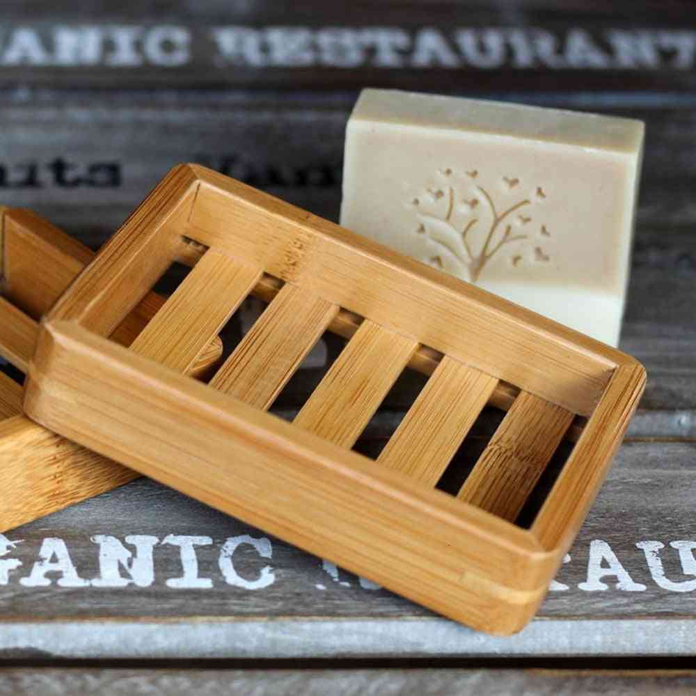 Natural Bamboo Wooden And Portable Soap Dishes Tray