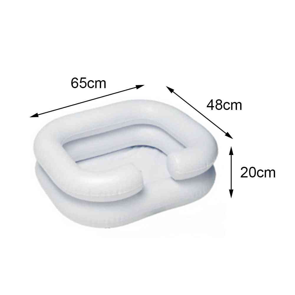 Handicapped Hair Washing Basin - Disabled In Bed Inflatable With Drain Tube