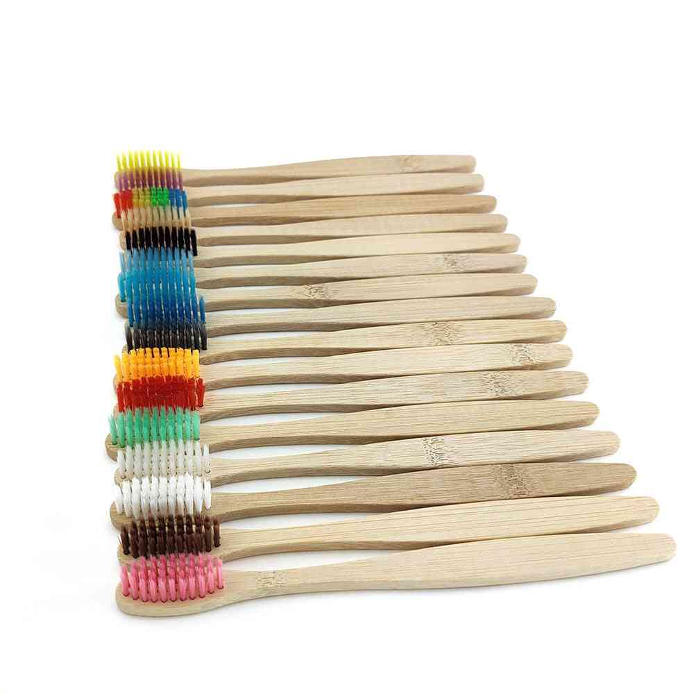 Cepillo de dientes de carbón de bambú de 12 piezas con cerdas suaves - ecológico, cuidado bucal, cepillo de dientes natural para adultos