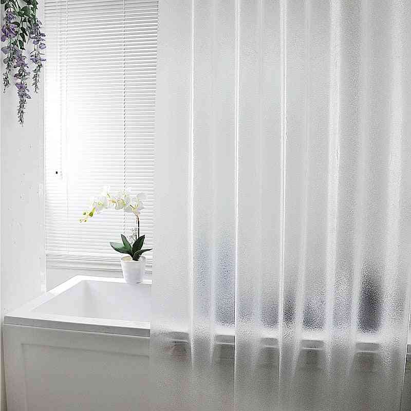 Cortina de chuveiro escovado translúcido à prova d'água cortina de banheiro cortina de banho de plástico de poliéster sem punção de luxo espessada