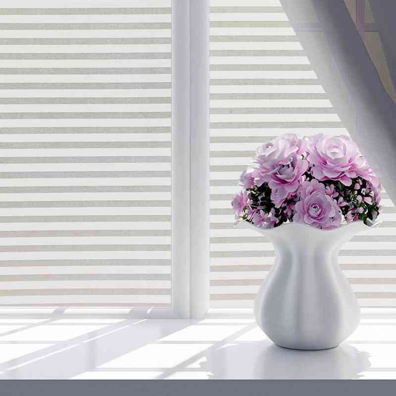 Modna folia okienna samoprzylepna matowa - pasy białe szkło, drzwi przesuwne, okiennice wannowe naklejki okienne - 45x100cm