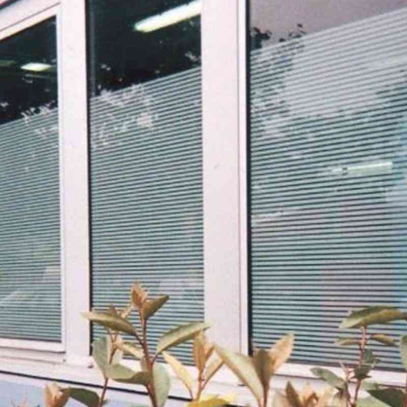 Modna folia okienna samoprzylepna matowa - pasy białe szkło, drzwi przesuwne, okiennice wannowe naklejki okienne - 45x100cm