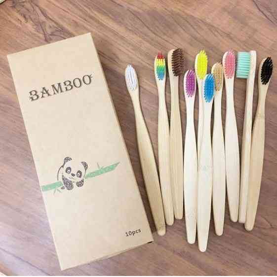 Eco-friendly Soft Fibre Biodegradable Solid Bamboo Handle Toothbrush