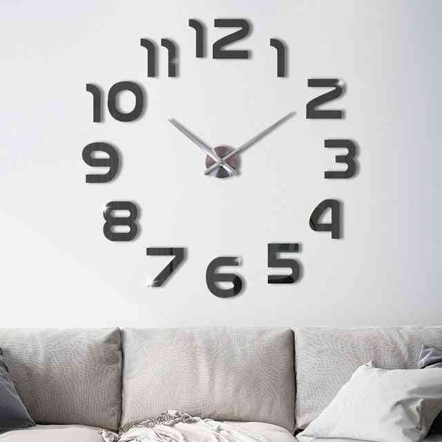 Modern Design Acrylic Silent Digital 3d Diy Wall Clock Sticker For Living Room Home Decor