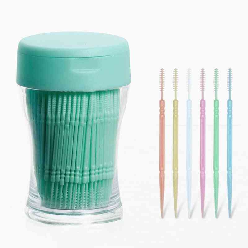 200pcs Pick Interdental Brush With Double Head For Teeth Cleaning Toothpick