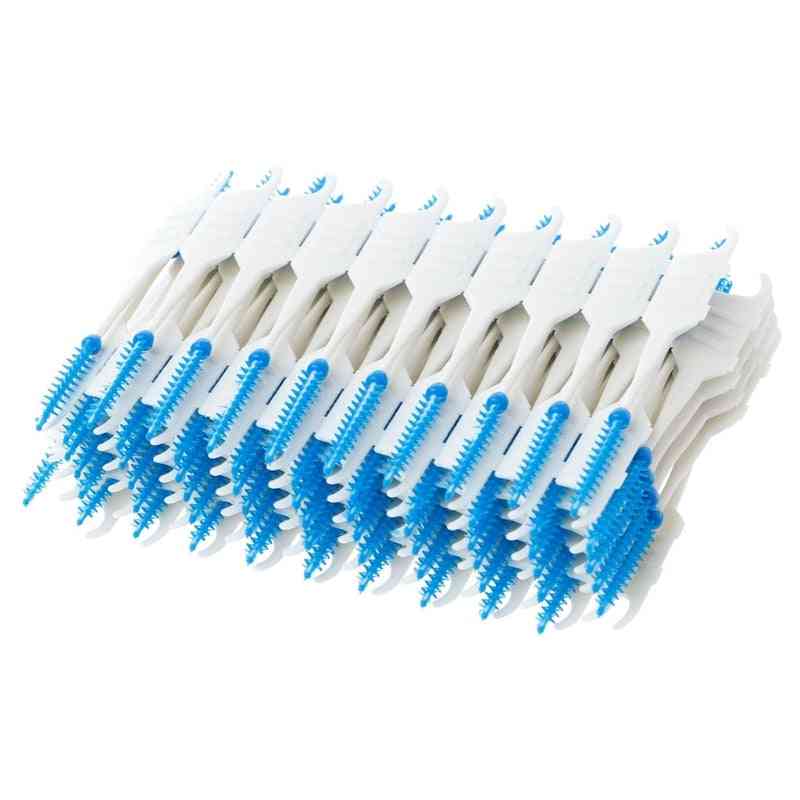 Double Floss Head - Hygiene Dental Silicone , Interdental Brush Toothpick