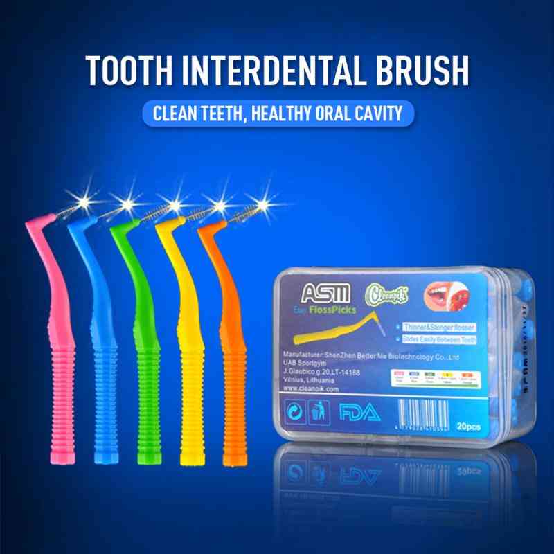 L Shaped Denta Floss Inter Dental Cleaners Teeth Brush / Toothpick For Oral Care Tool