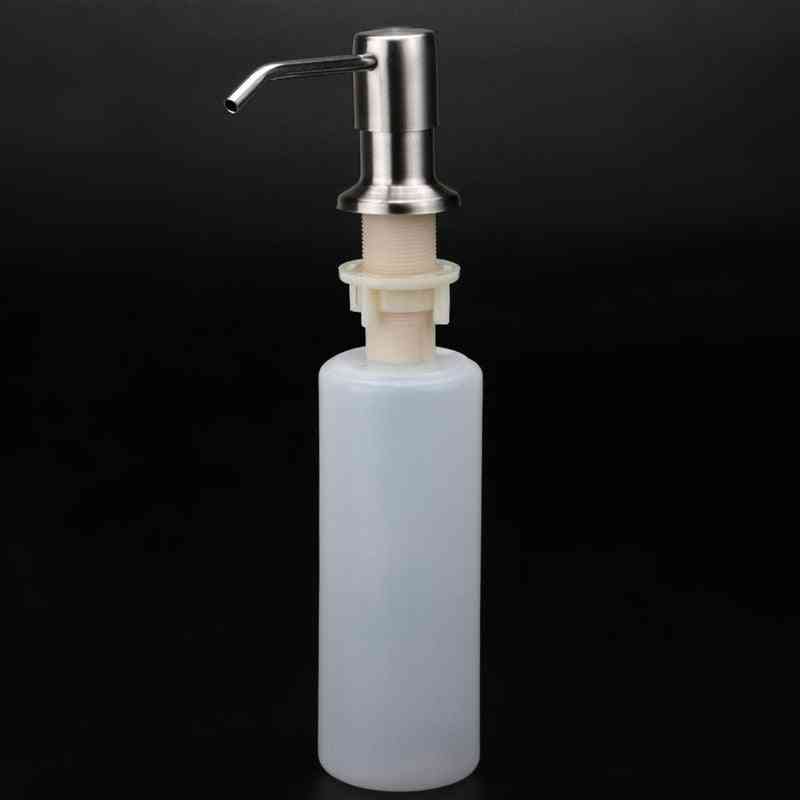 Badrum kök tvål dispenser för diskmedel tvättmedel flytande handtvål tvål pump för kök rostfritt stål huvud -