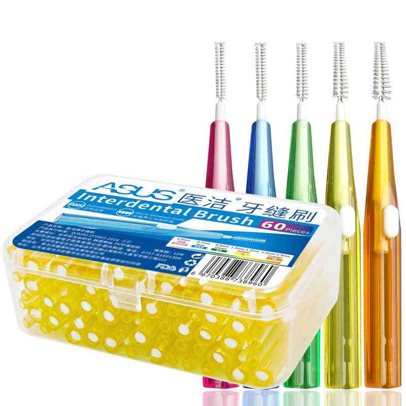 60 stk / pakke push pull interdentalbørste, tandkød interdental tandbørste - tandbørste tandbørste tandbørste