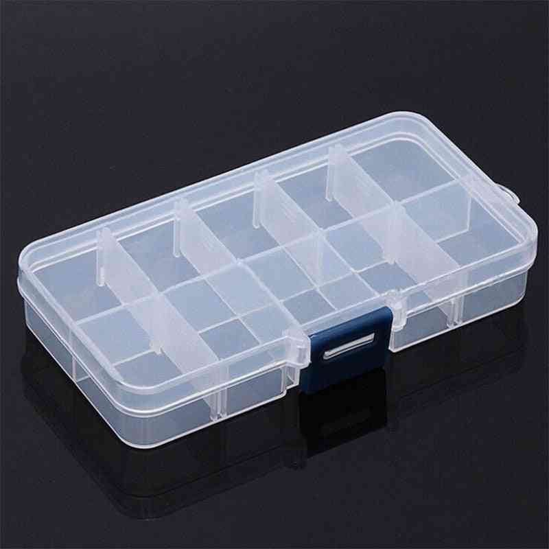 Grids Compartments Plastic Transparent Organizer Jewel Bead Case Cover Container Storage Box For Jewelry Pill
