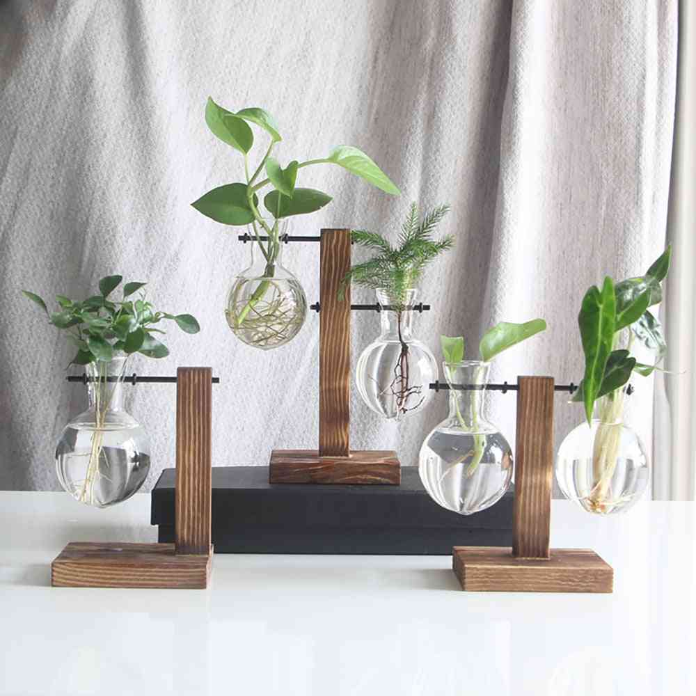 Hydroponic Desktop Plant Terrarium Planter Bulb Glass Vase - Water Planting Propagation Stations Home Decoration