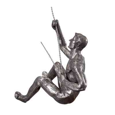 Industriel stil klatring mand harpiks jerntråd væghængende dekoration skulptur