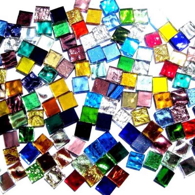 Assorted Color Square Clear Glass Mosaic Tiles For Diy Crafts Making