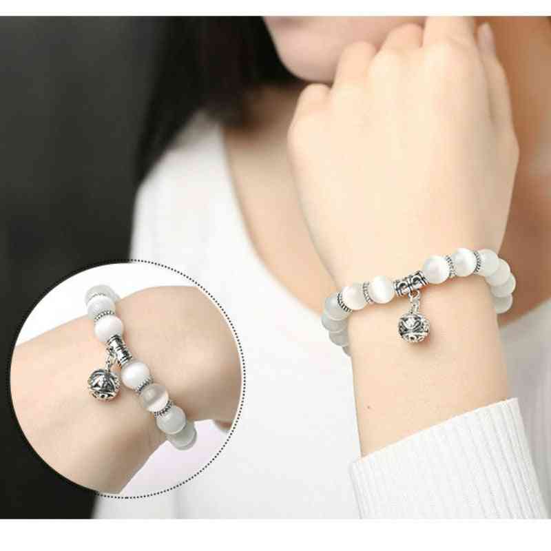 Weight Loss Magnet White Cat Eye Beads Bracelet, Anklet Weight Loss Health Care
