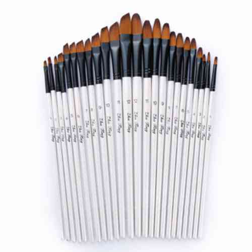 12pcs/set Watercolour Painting Craft Art By Number Artist Paint Brushes