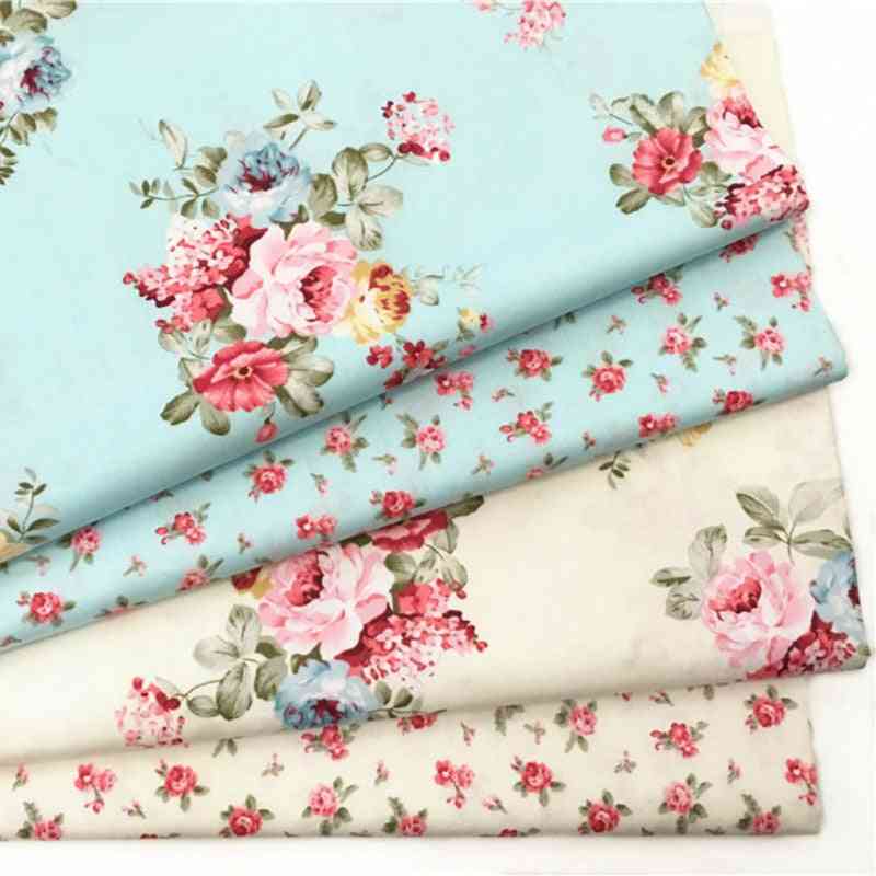 Tissus de fleurs en sergé pour textile à coudre bricolage - Literie et matelassage en tissu patchwork